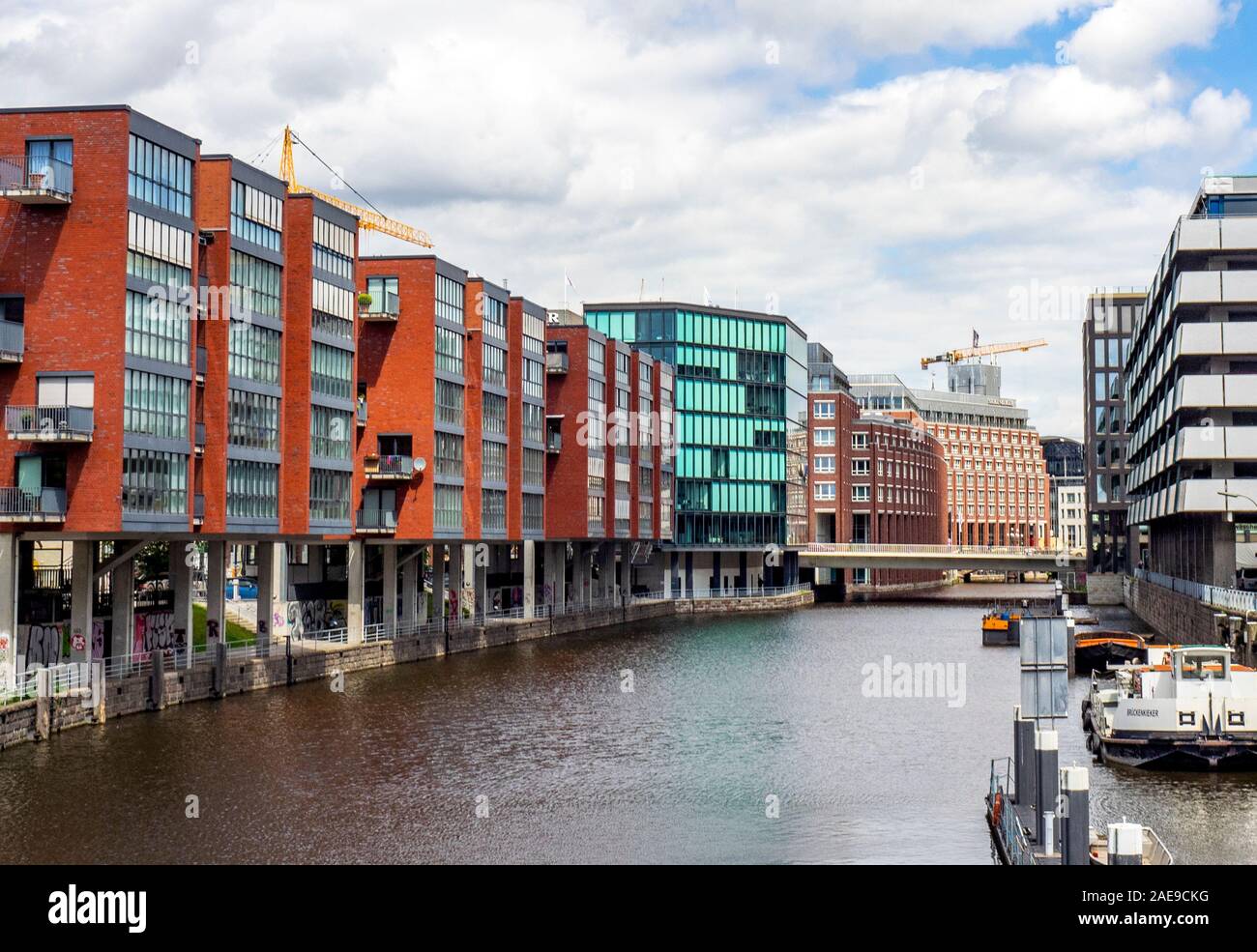 Residential apartments and office building on the waterfront of