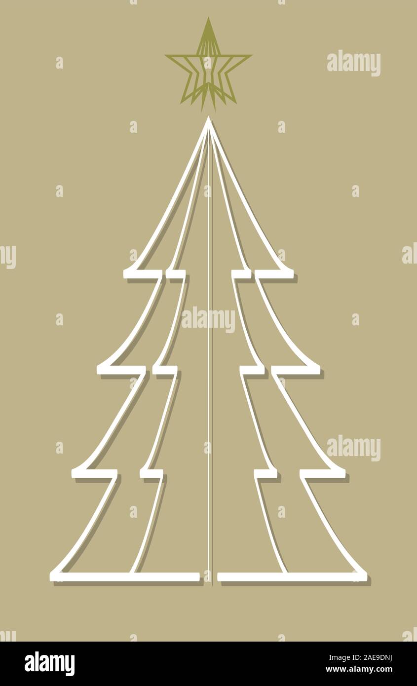 White Christmas tree, vector illustration with depth Stock Vector Image ...