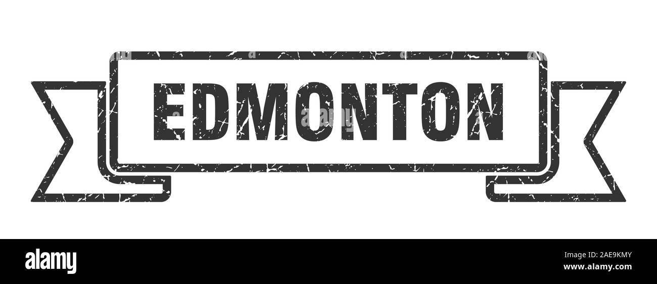 Edmonton ribbon. Black Edmonton grunge band sign Stock Vector