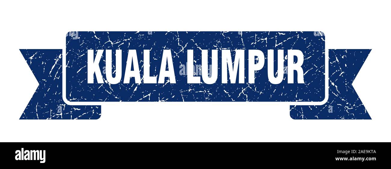 Kuala Lumpur ribbon. Blue Kuala Lumpur grunge band sign Stock Vector ...