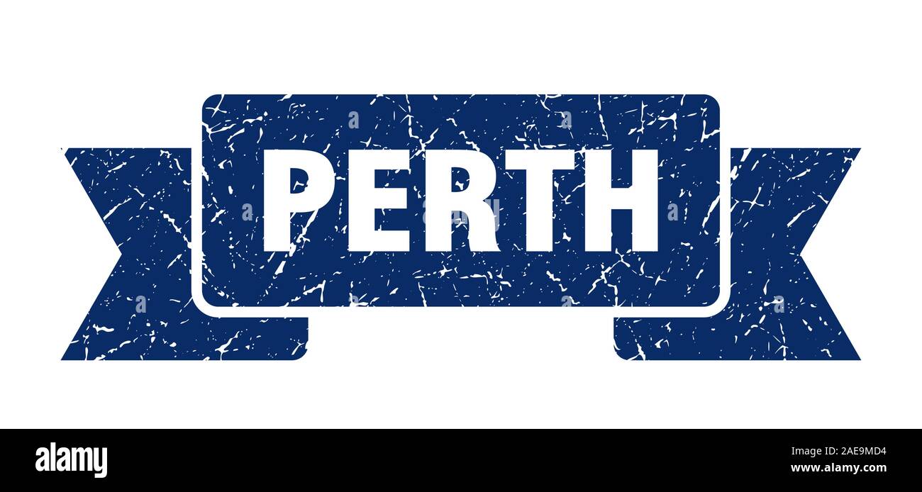 Perth ribbon. Blue Perth grunge band sign Stock Vector Image & Art - Alamy