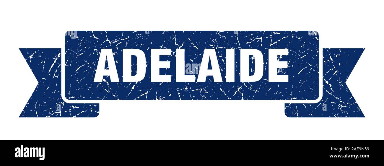 Adelaide ribbon. Blue Adelaide grunge band sign Stock Vector Image
