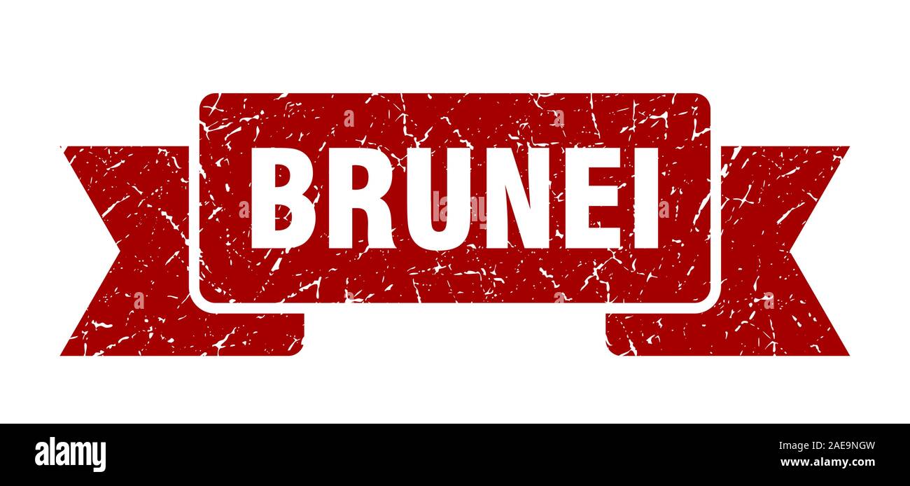 Brunei ribbon. Red Brunei grunge band sign Stock Vector Image & Art - Alamy