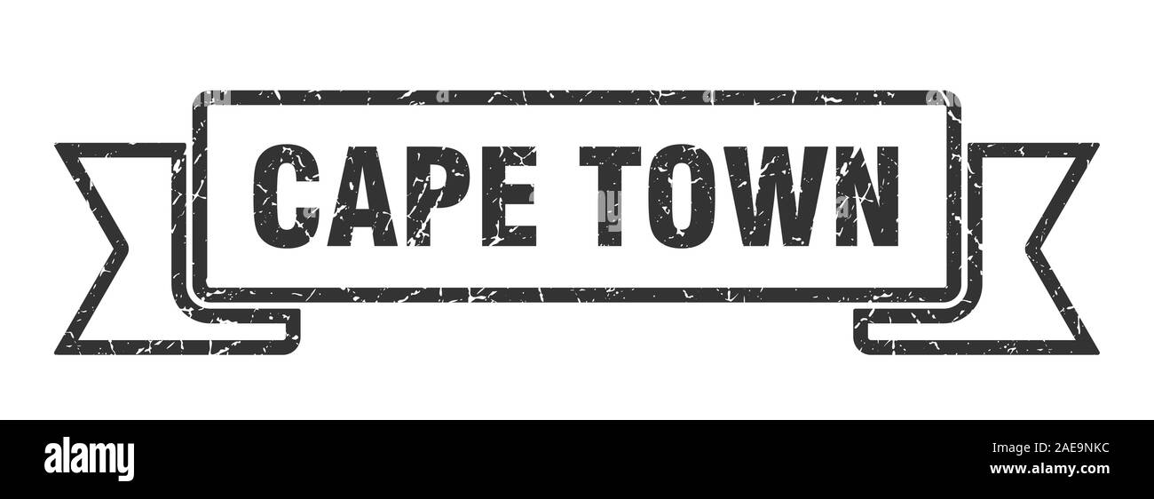Cape Town ribbon. Black Cape Town grunge band sign Stock Vector Image