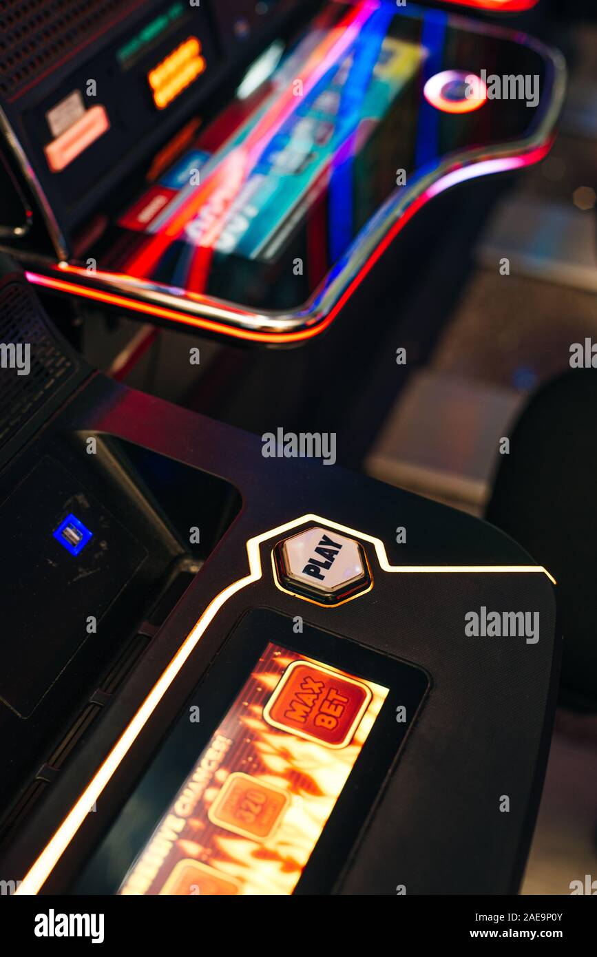 Las Vegas, USA december, 2019 slot machines in aeroport Stock Photo