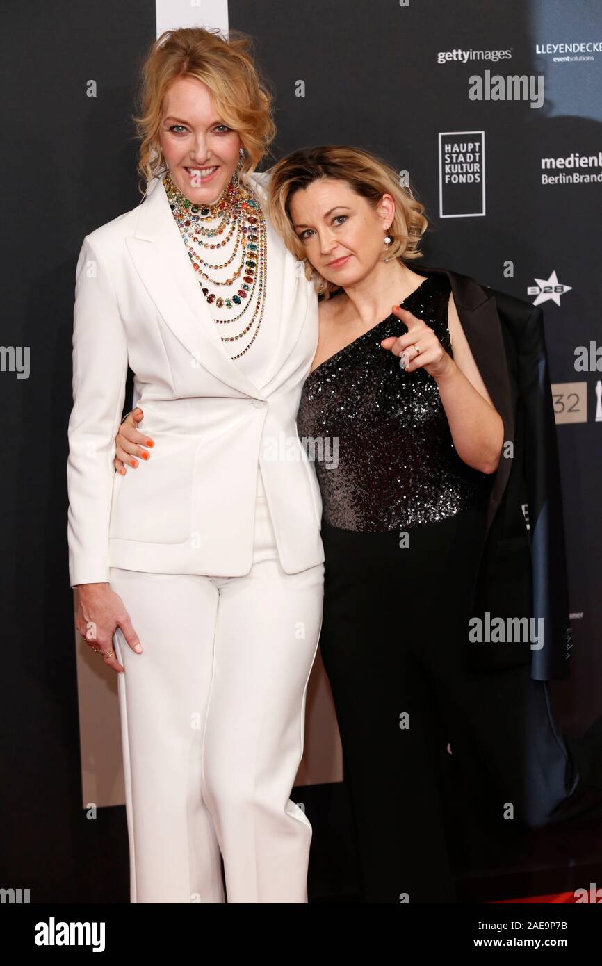 Berlin, Germany. December 7th, 2019. 32nd European Film Awards Ceremony at Haus der Berliner Festspiele in Berlin, Germany. Pictured: (L-R) actress Ditte Hansen and actress Louise Mieritz  © Piotr Zajac/Alamy Live News Stock Photo