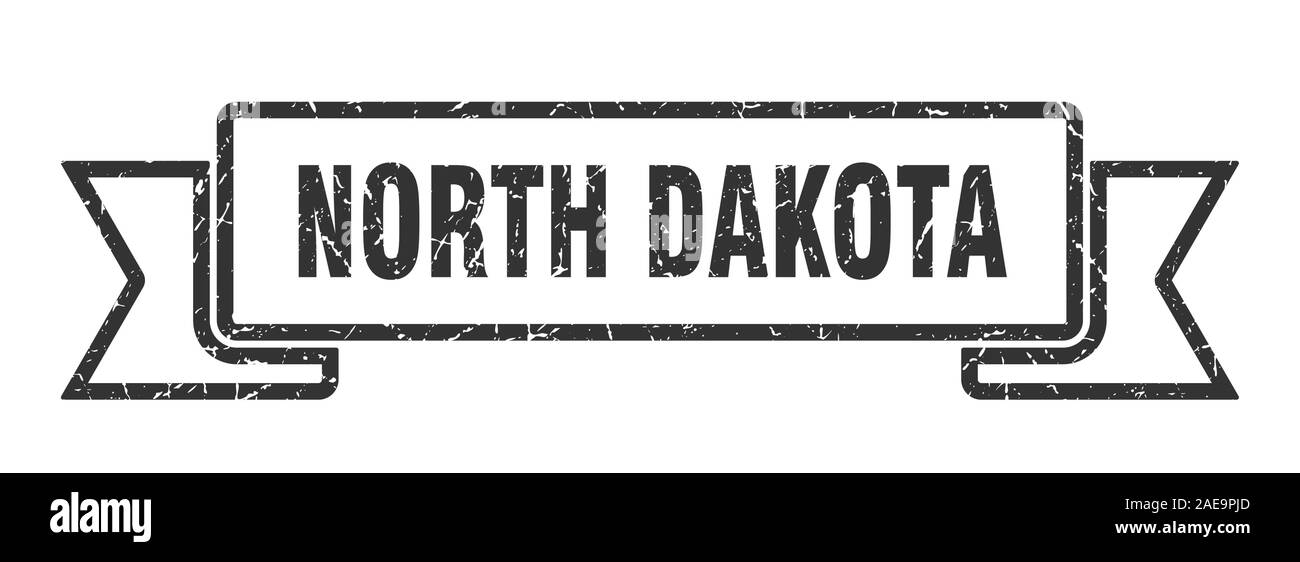 North Dakota ribbon. Black North Dakota grunge band sign Stock Vector