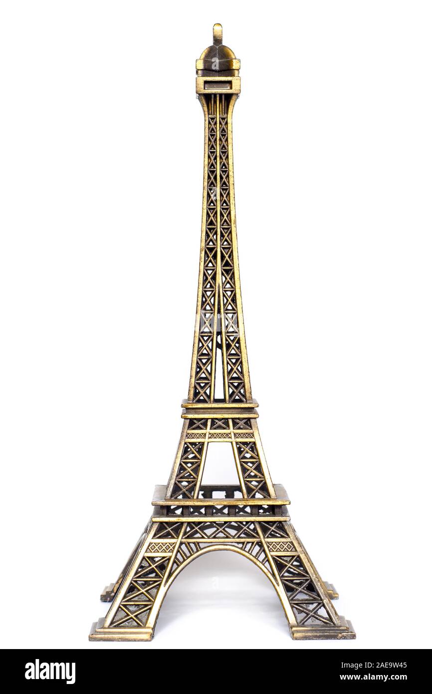 souvenir eiffel tower isolated on a white background Stock Photo - Alamy