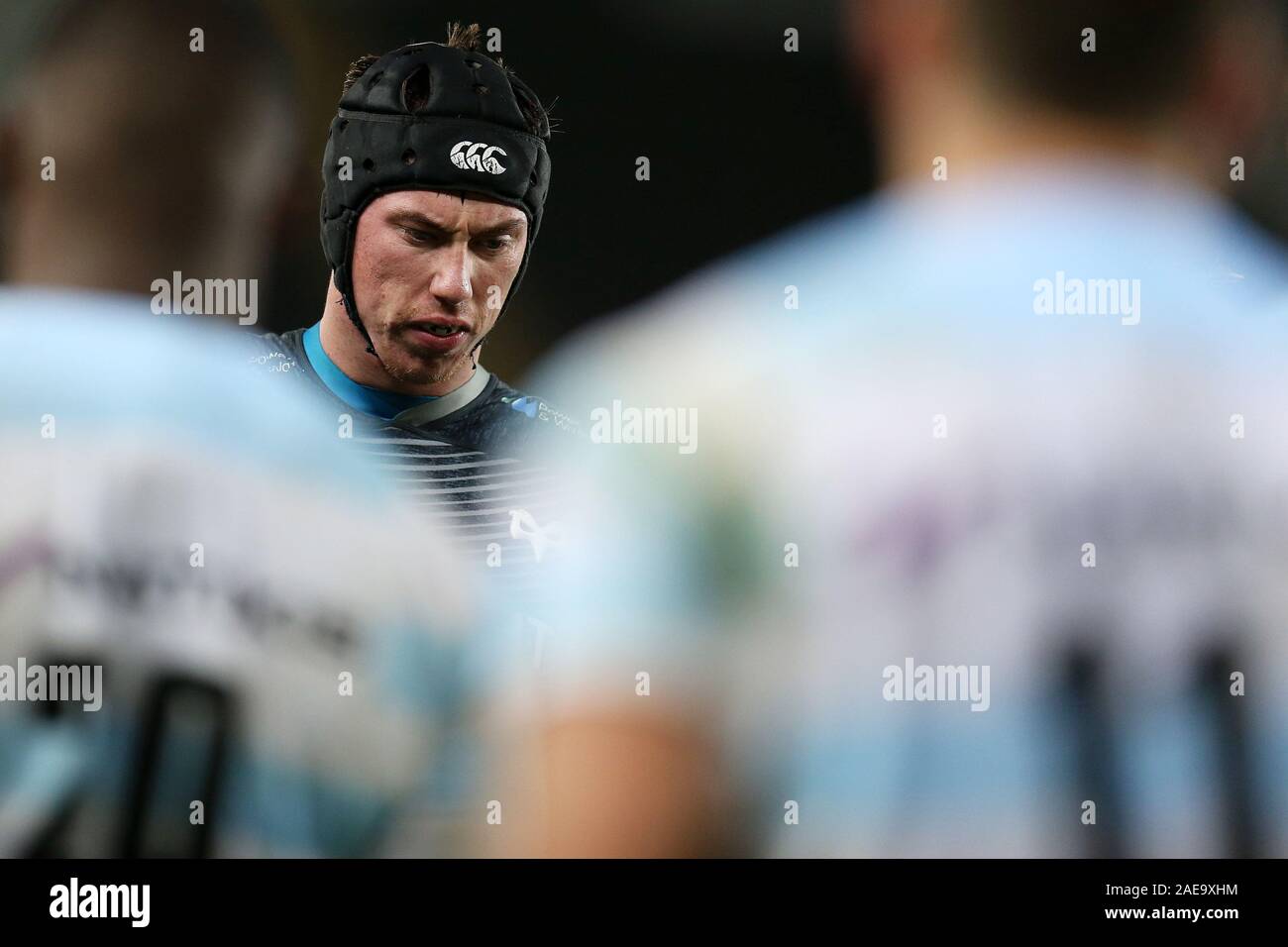 Swansea, UK. 07th Dec, 2019. Adam Beard of the Ospreys looks on. Heineken champions cup match, pool 4, Ospreys v Racing 92 rugby at the Liberty Stadium in Swansea, South Wales on Saturday 7th December 2019. pic by Andrew Orchard, Credit: Andrew Orchard sports photography/Alamy Live News Stock Photo