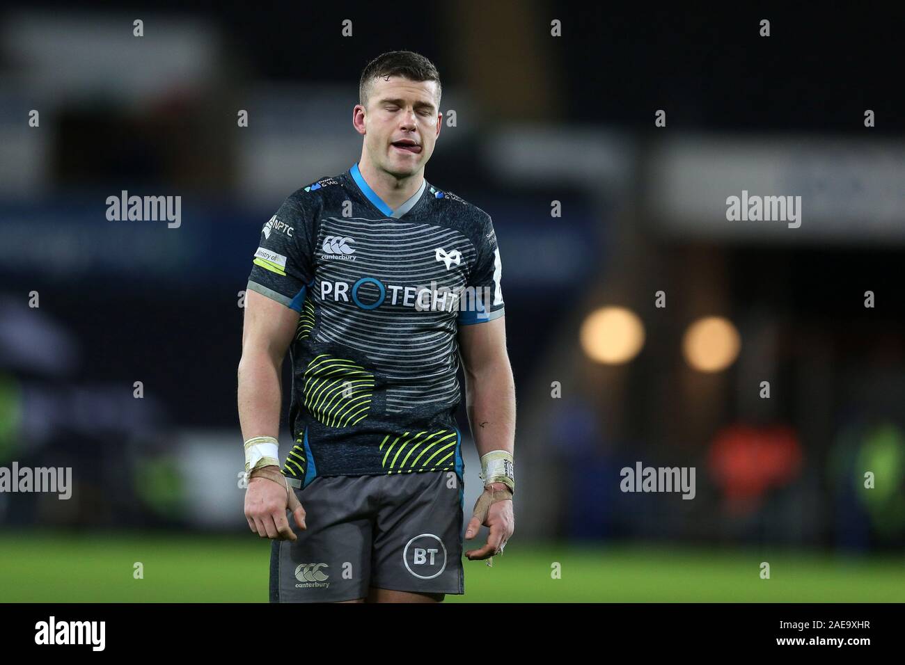 Swansea, UK. 07th Dec, 2019. Scott Williams of the Ospreys looks on. Heineken champions cup match, pool 4, Ospreys v Racing 92 rugby at the Liberty Stadium in Swansea, South Wales on Saturday 7th December 2019. pic by Andrew Orchard, Credit: Andrew Orchard sports photography/Alamy Live News Stock Photo