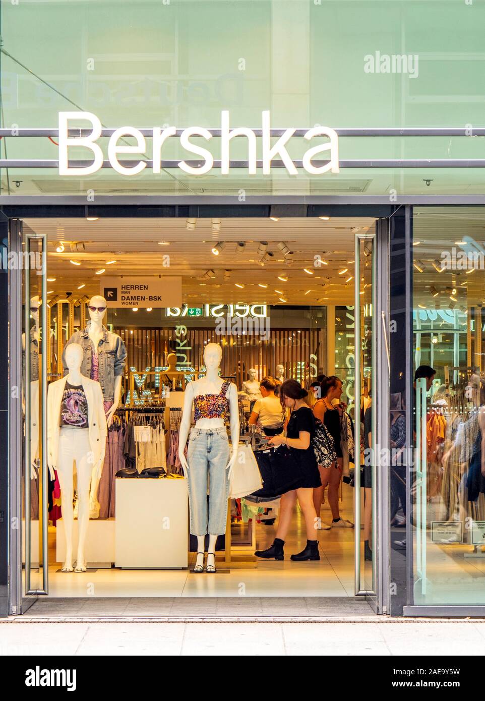Clothing retailer Bershka shop in central Dresden Saxony Germany. Stock Photo