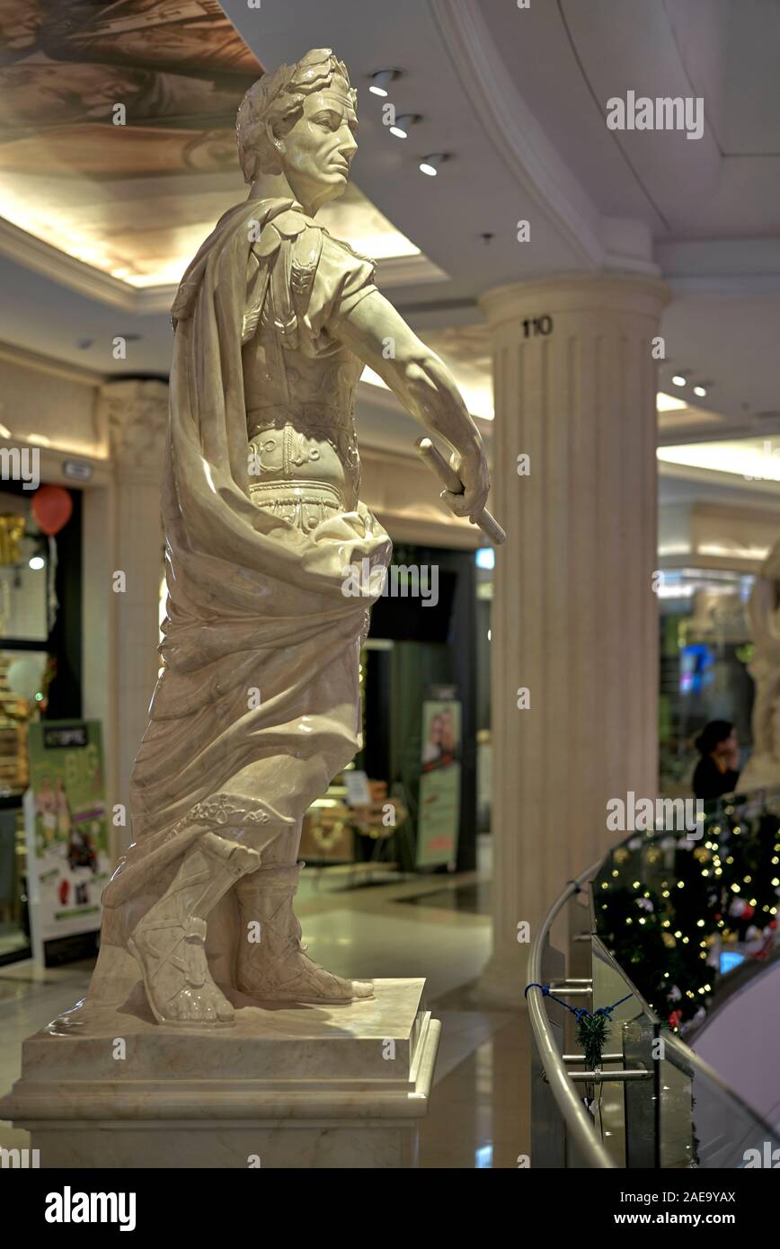 Statue of a Roman Emperor on the Italy theme fllor at Terminal 21 shopping mall, Pattaya, Thailand, Southeast Asia Stock Photo