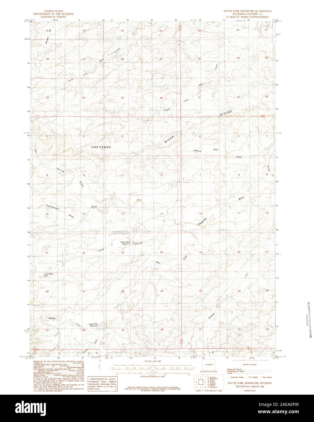 WY South Fork Reservoir 341451 1984 24000 Restoration Stock Photo Alamy