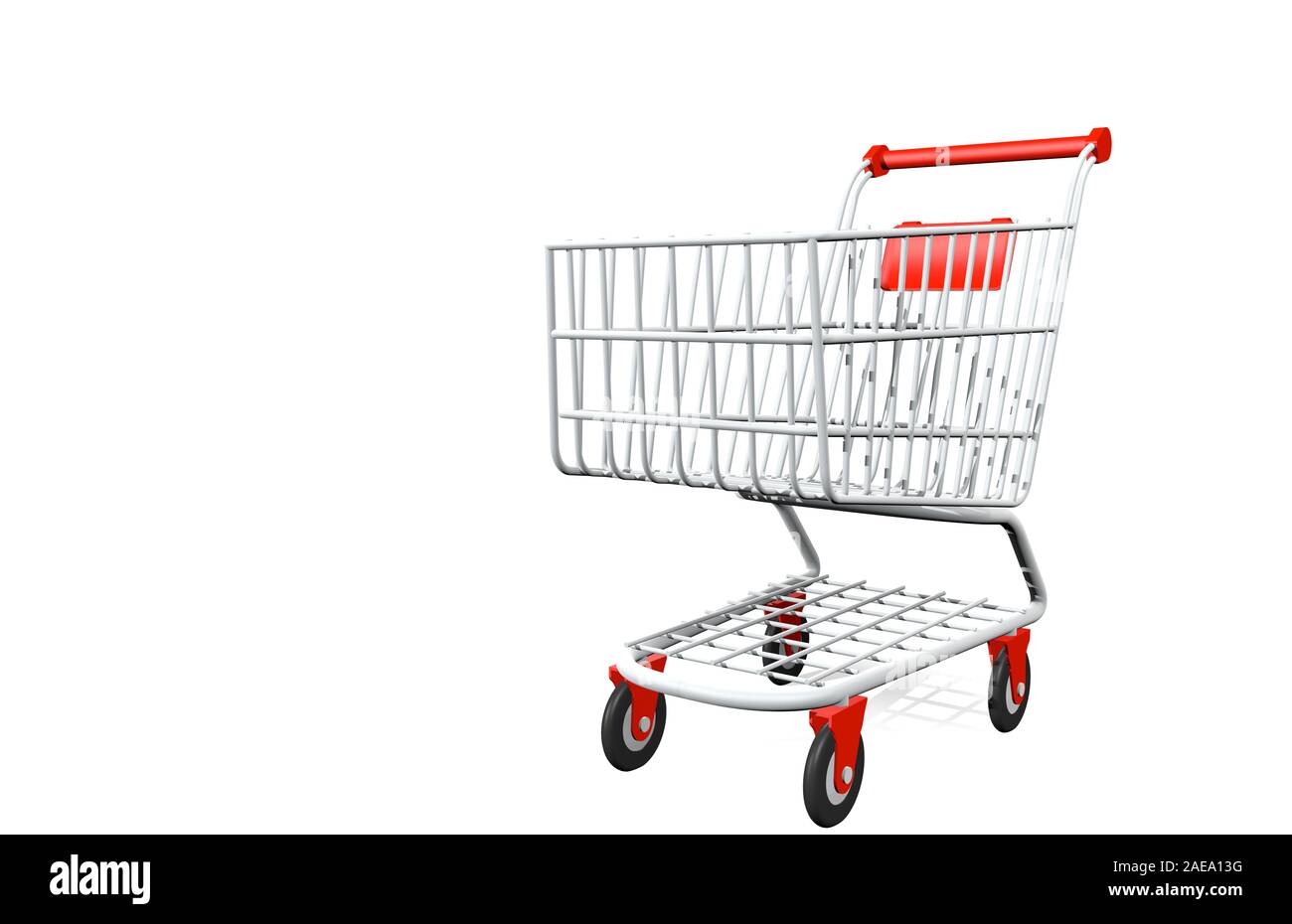 Front view of empty shopping cart isolated on white background 3D Illustration Stock Photo Alamy