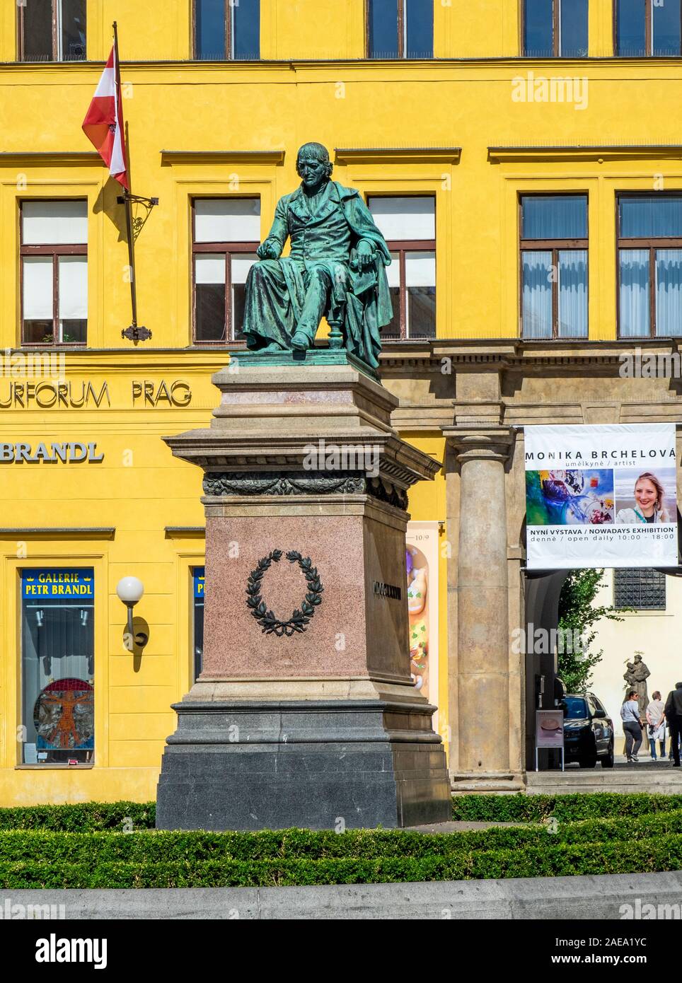 Bronze sculpture statue of Josef Jungmann New Town Prague Czech Republic. Stock Photo