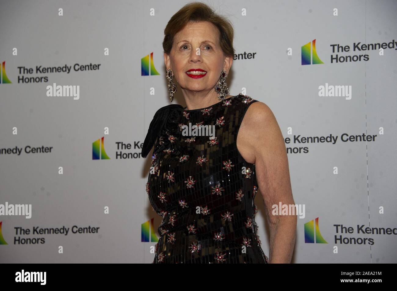 Washington DC, USA. 7th Dec, 2019. Adrienne Arsht arrives for the formal Artist's Dinner honoring the recipients of the 42nd Annual Kennedy Center Honors at the United States Department of State in Washington, DC on Saturday, December 7, 2019. The 2019 honorees are: Earth, Wind & Fire, Sally Field, Linda Ronstadt, Sesame Street, and Michael Tilson Thomas Credit: Ron Sachs/CNP/ZUMA Wire/Alamy Live News Stock Photo