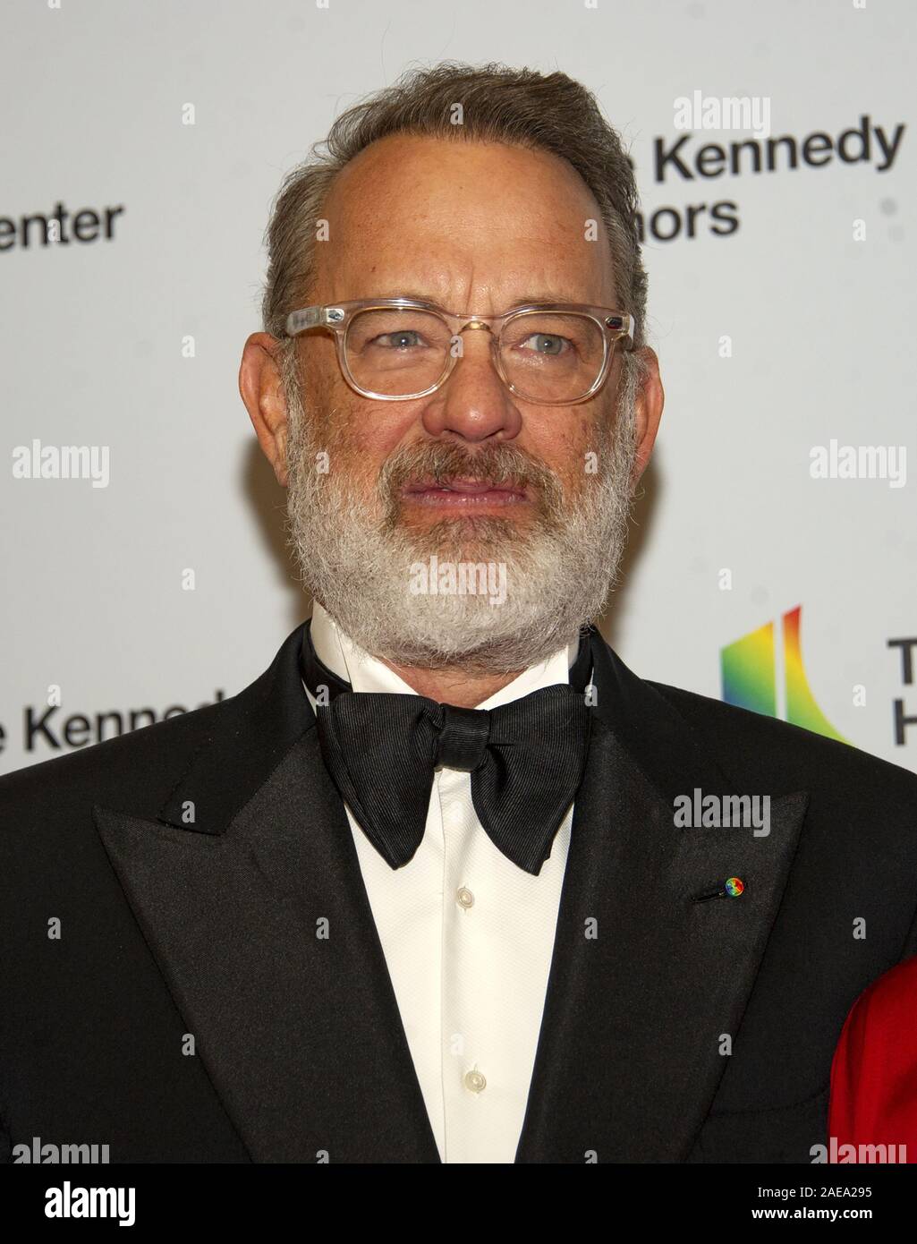 Washington DC, USA. 7th Dec, 2019. Tom Hanks arrives for the formal Artist's Dinner honoring the recipients of the 42nd Annual Kennedy Center Honors at the United States Department of State in Washington, DC on Saturday, December 7, 2019. The 2019 honorees are: Earth, Wind & Fire, Sally Field, Linda Ronstadt, Sesame Street, and Michael Tilson Thomas Credit: Ron Sachs/CNP/ZUMA Wire/Alamy Live News Stock Photo