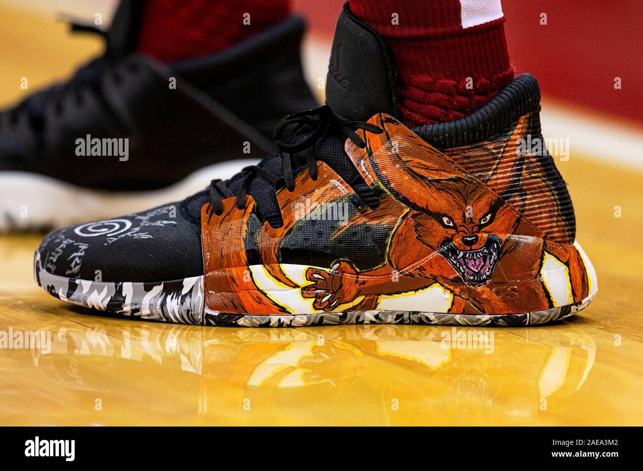 Madison, WI, USA. 7th Dec, 2019. Basketball Shoes worn by Indiana Hoosiers  guard Devonte Green #11 during the NCAA Basketball game between the Indiana  Hoosiers and the Wisconsin Badgers at the Kohl