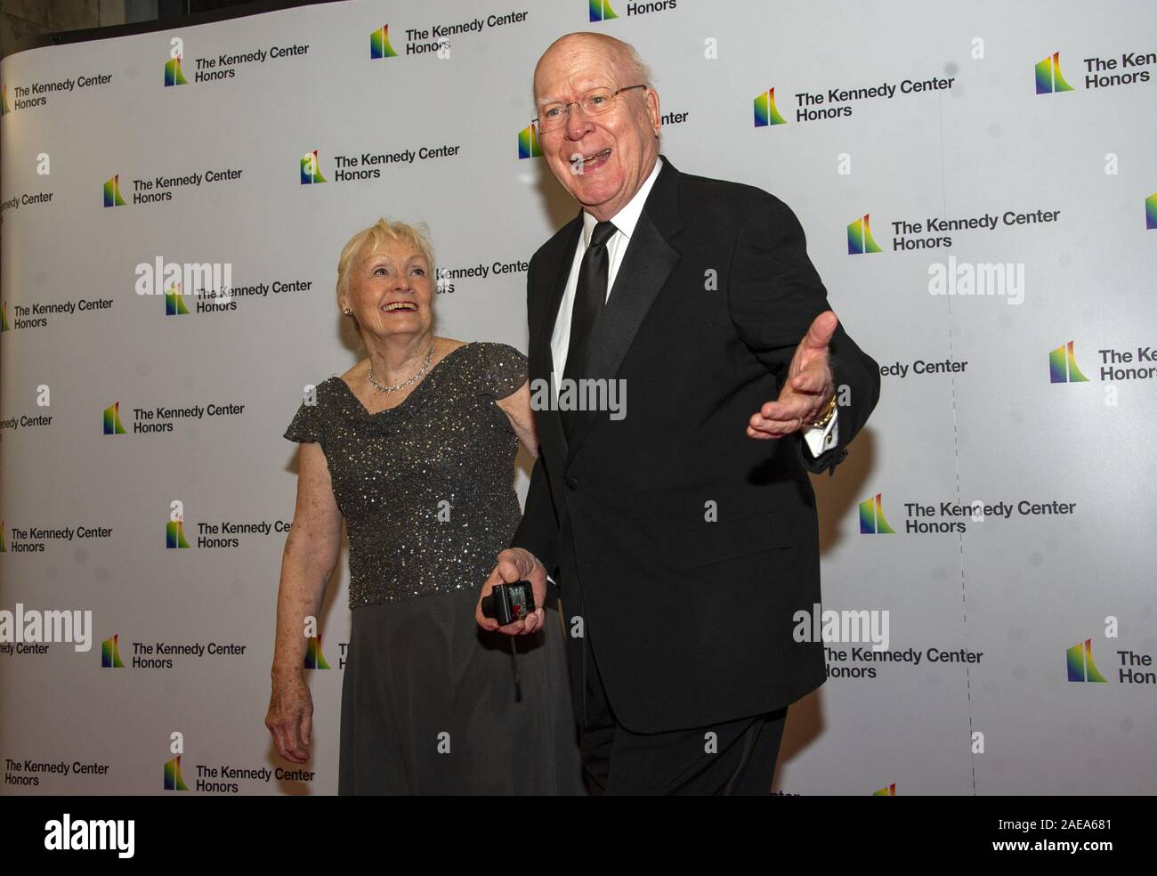 Washington, USA. 07th Dec, 2019. USA Senator Patrick Leahy (Democrat of Vermont)and his wife, Marcelle, arrive for the formal Artist's Dinner honoring the recipients of the 42nd Annual Kennedy Center Honors at the USA Department of State in Washington, DC on Saturday, December 7, 2019. The 2019 honorees are: Earth, Wind & Fire, Sally Field, Linda Ronstadt, Sesame Street, and Michael Tilson Thomas. Photo by Ron Sachs/UPI Credit: UPI/Alamy Live News Stock Photo