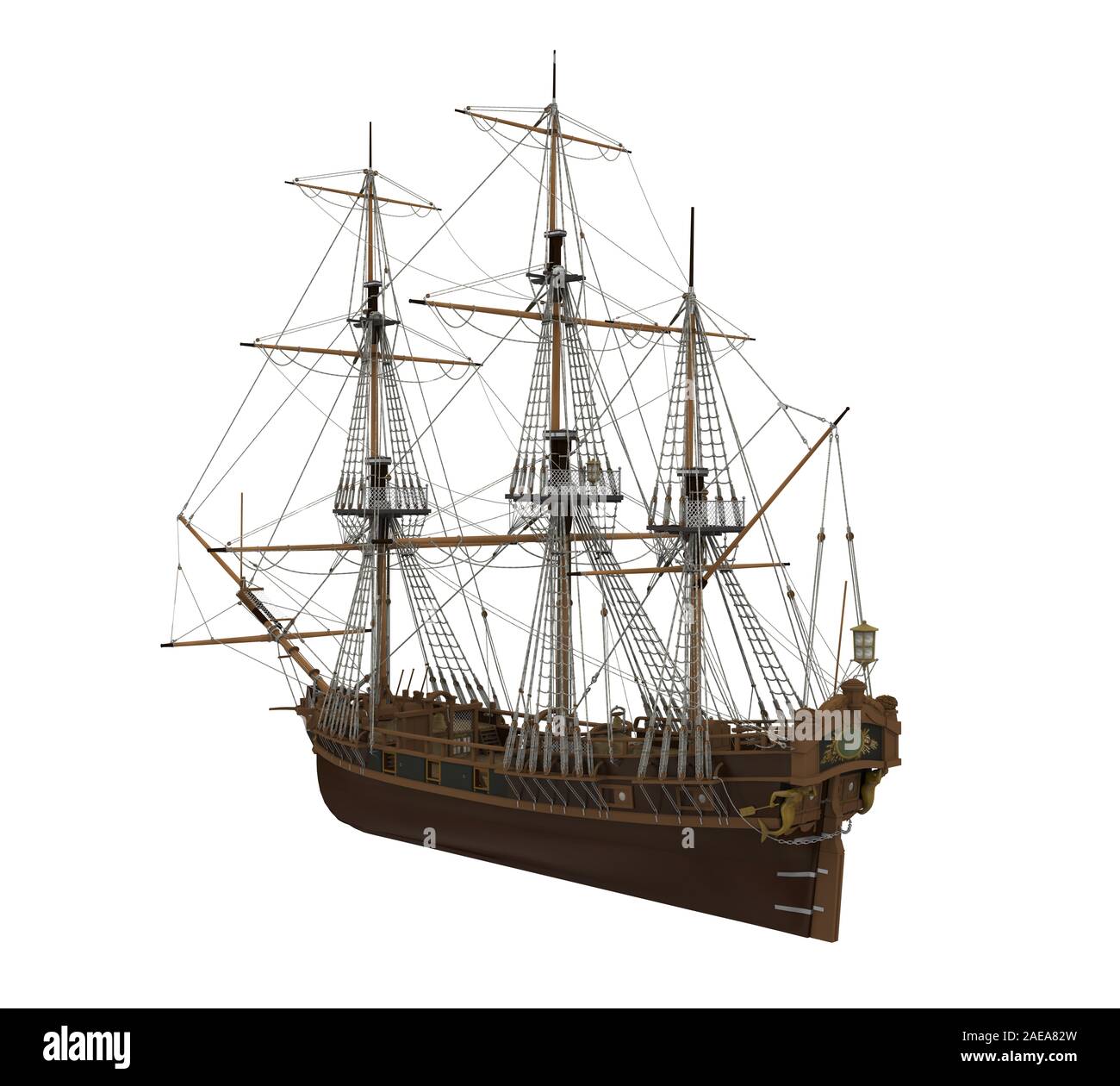 Sail Ship Isolated Stock Photo - Alamy