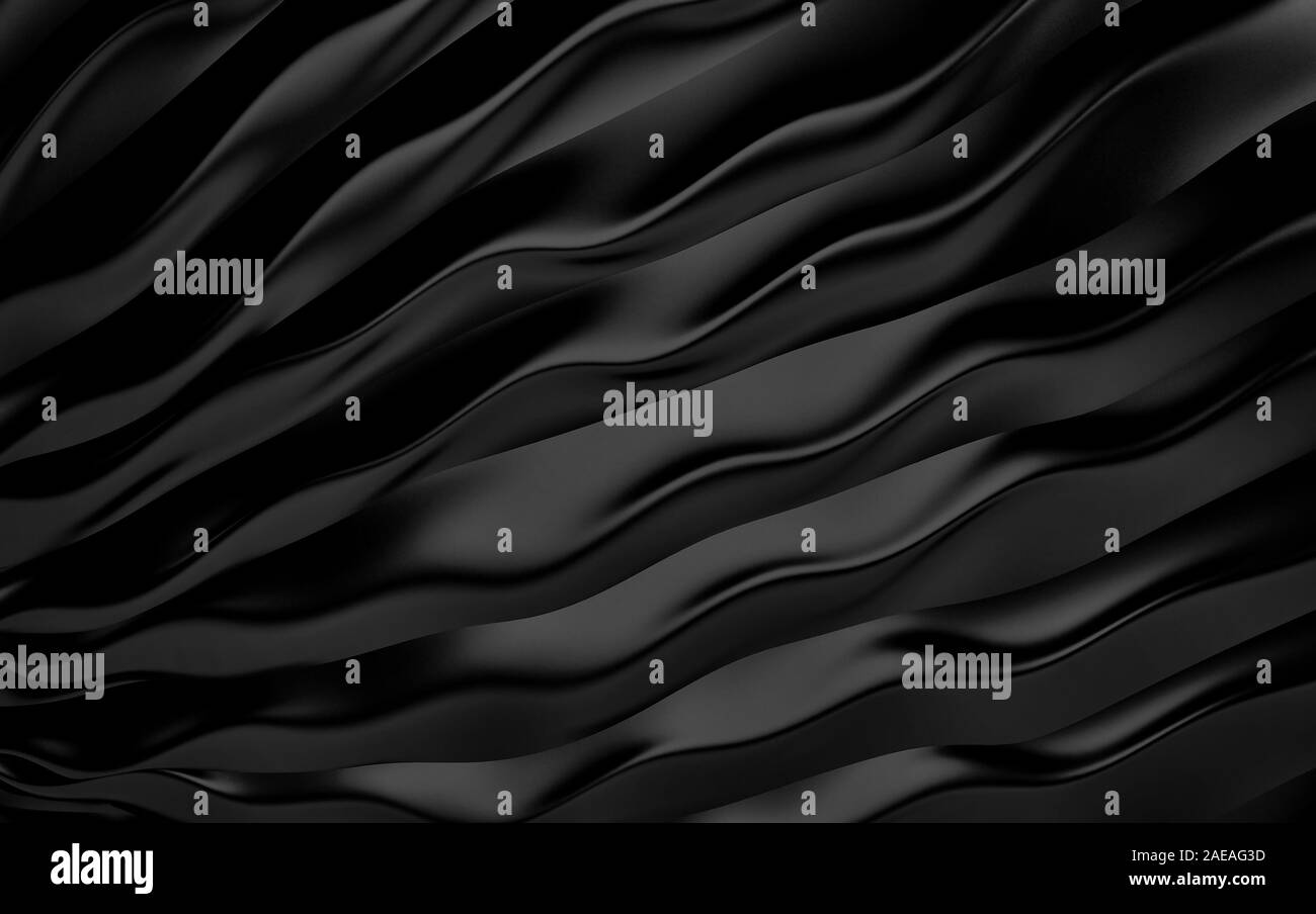 Black wavy background color splash, elegant classy design. 3d render ...