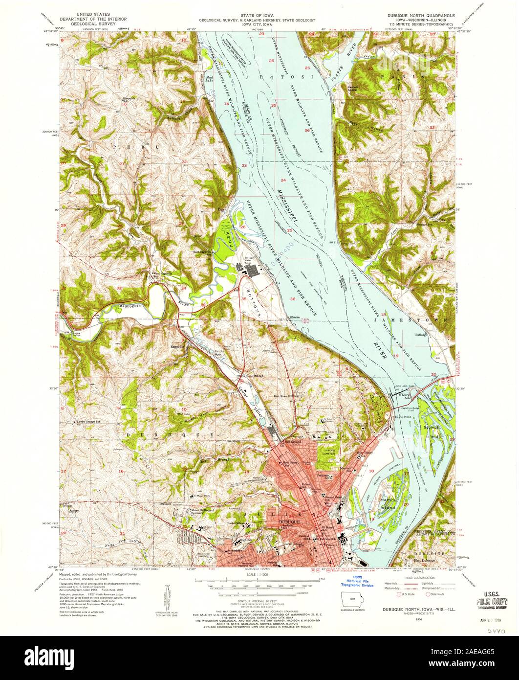 IA Dubuque North 174537 1956 24000 Restoration Stock Photo - Alamy