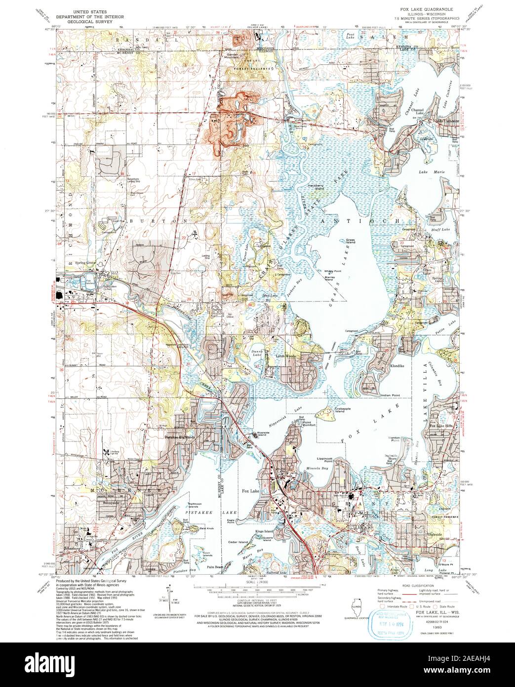 Map of fox lake Cut Out Stock Images & Pictures Alamy