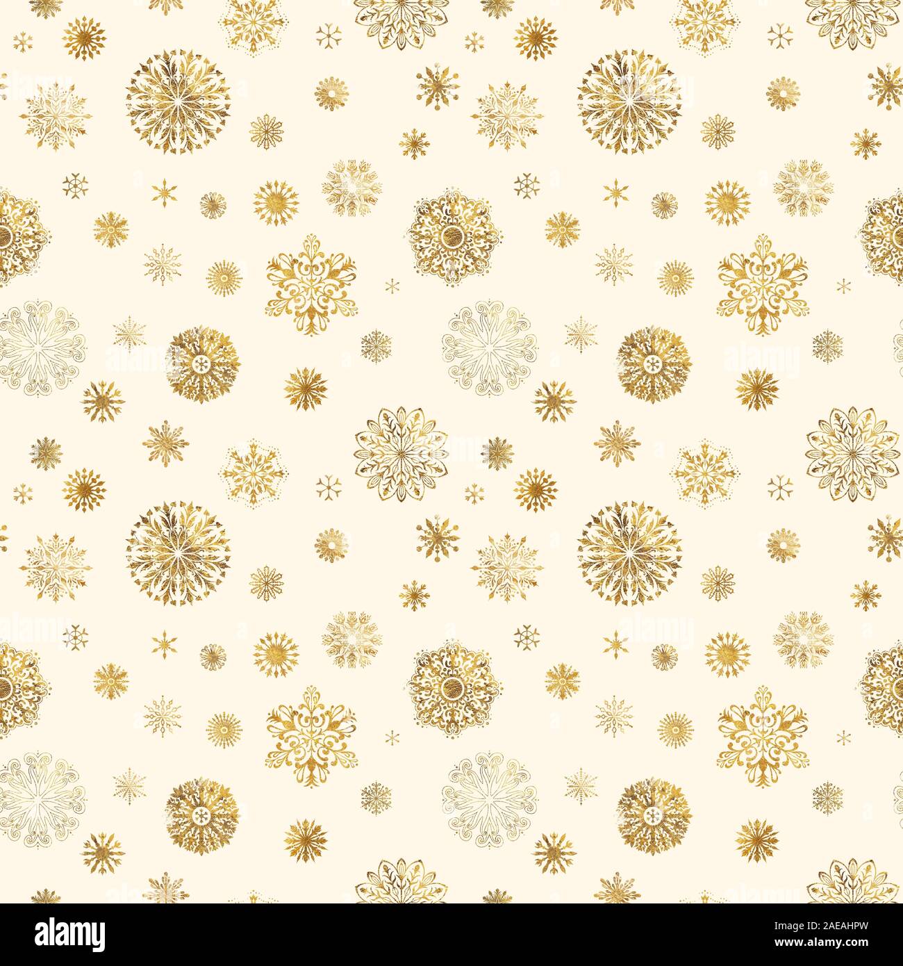 Christmas Festive Background With Gold Glitter Snowflakes Stock Photo ...