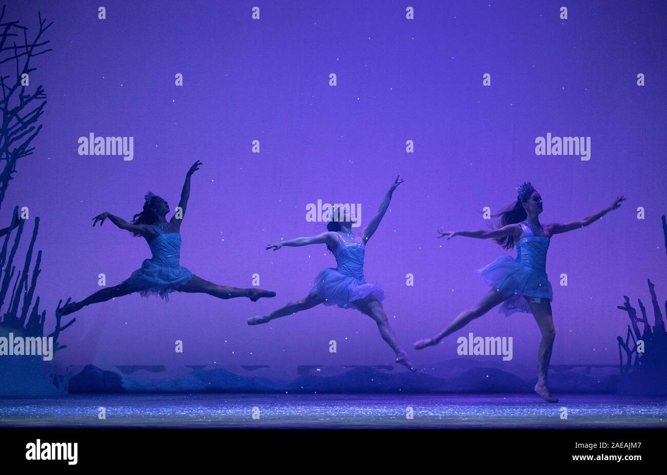 Members of the Scottish Ballet perform on stage during a dress rehearsal of The Snow Queen at Festival Theatre, Edinburgh. Inspired by Hans Christian Andersen's fairy tale, the ballet is set to the music of Rimsky-Korsakov performed by the Scottish Ballet Orchestra and runs until December 29, 2019. PA Photo. Picture date: Friday December 6, 2019. Photo credit should read: Jane Barlow/PA Wire Stock Photo