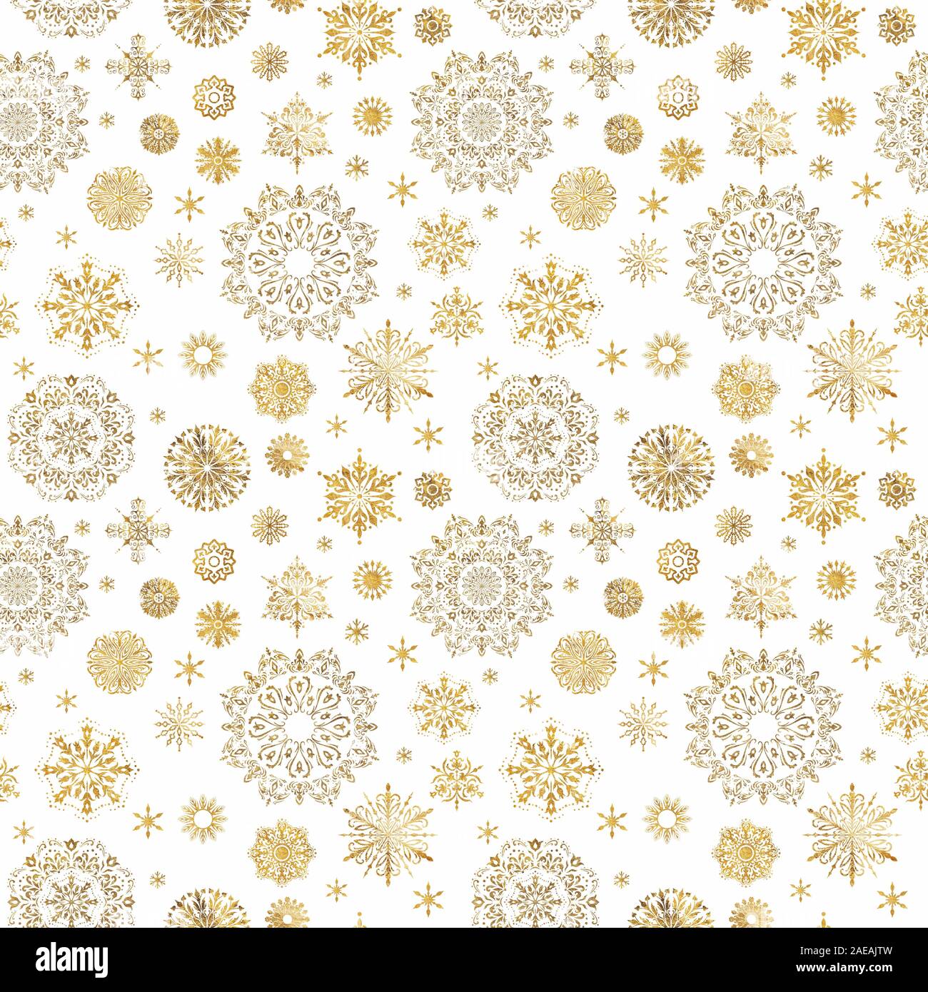 Christmas Festive Background With Gold Glitter Snowflakes Stock Photo ...