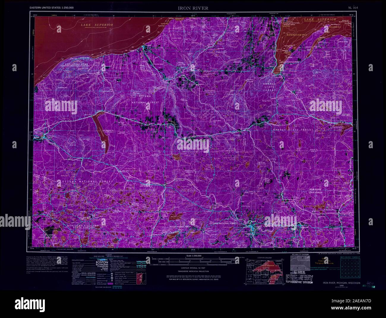MI Iron River 278747 1967 250000 Inverted Restoration Stock Photo Alamy