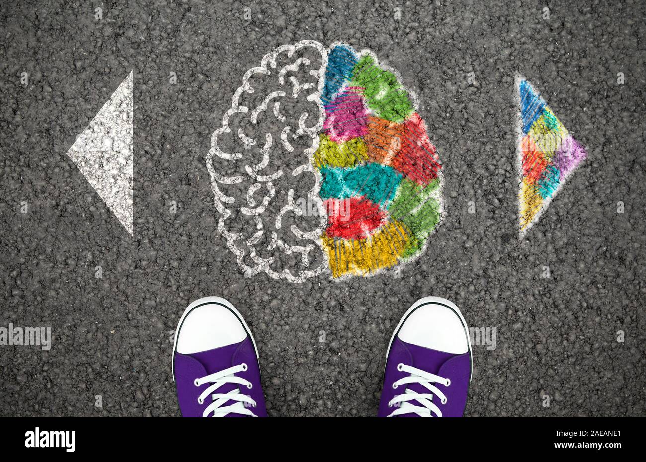 Left and right hemisphere, human brain concept Stock Photo - Alamy