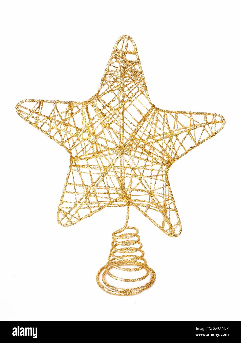 Christmas tree decoration star isolated on white background Stock Photo