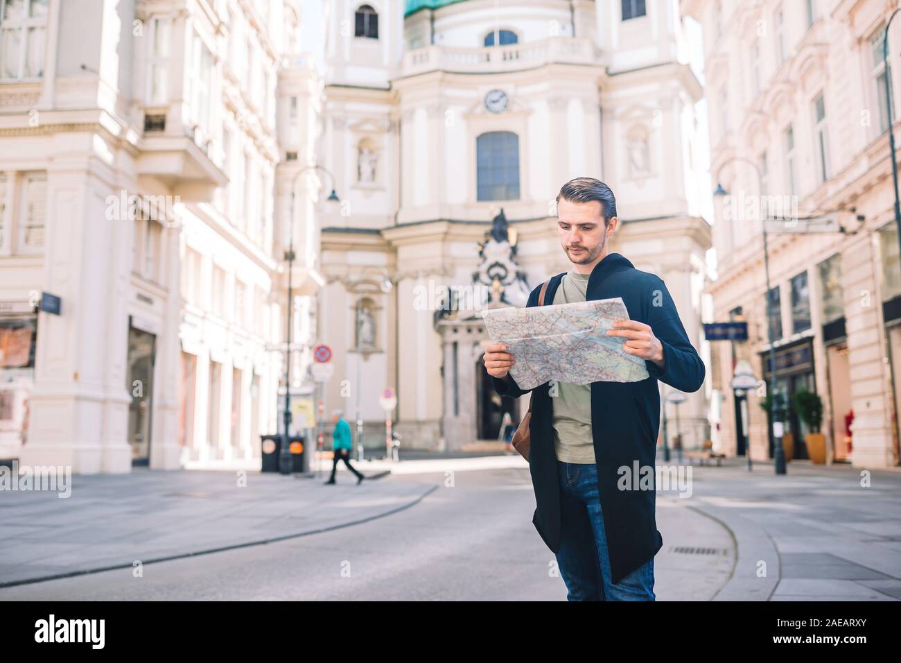 Old man tourist backpack walks hi-res stock photography and images - Alamy