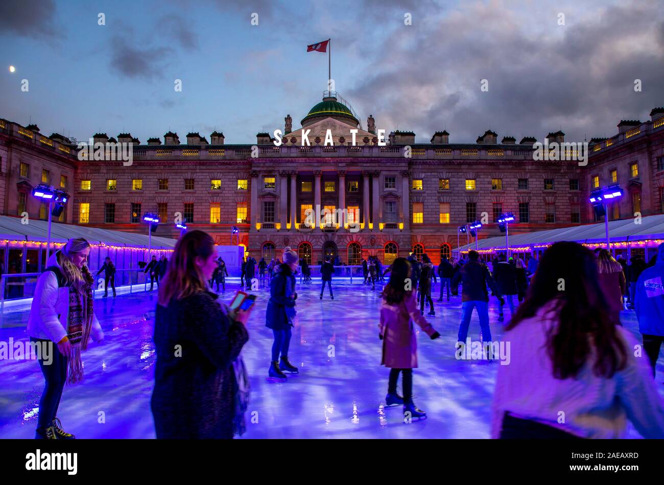 Ice rink at Somerset House, Somerset House Ice Rink, Christmas season ...