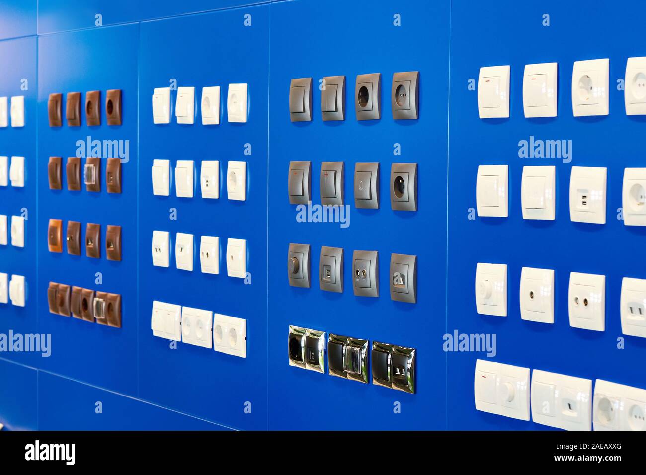 Light switches and sockets in the store Stock Photo Alamy