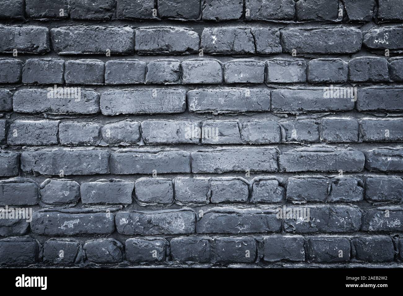 light and dark gray bricks on the wall decoration for background. Stock Photo