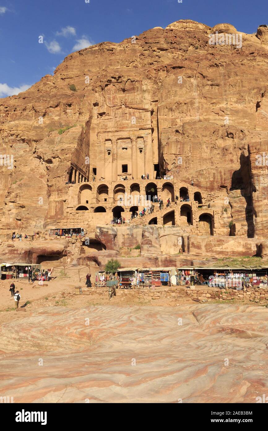 Royal tombs in Petra Stock Photo