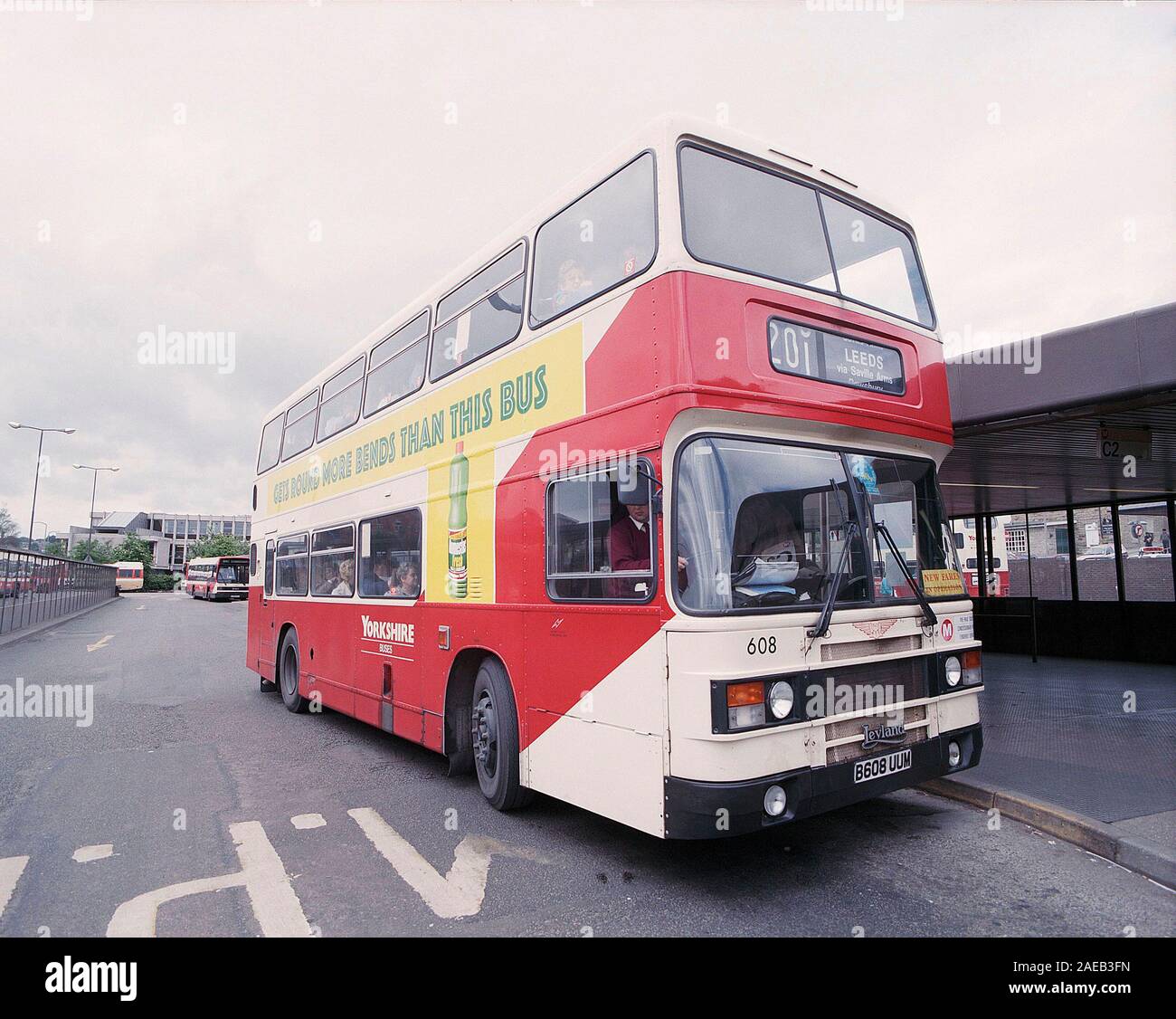 Dewsbury Bus station in 1991, west Yorkshire, Northern England, UK Stock Photo