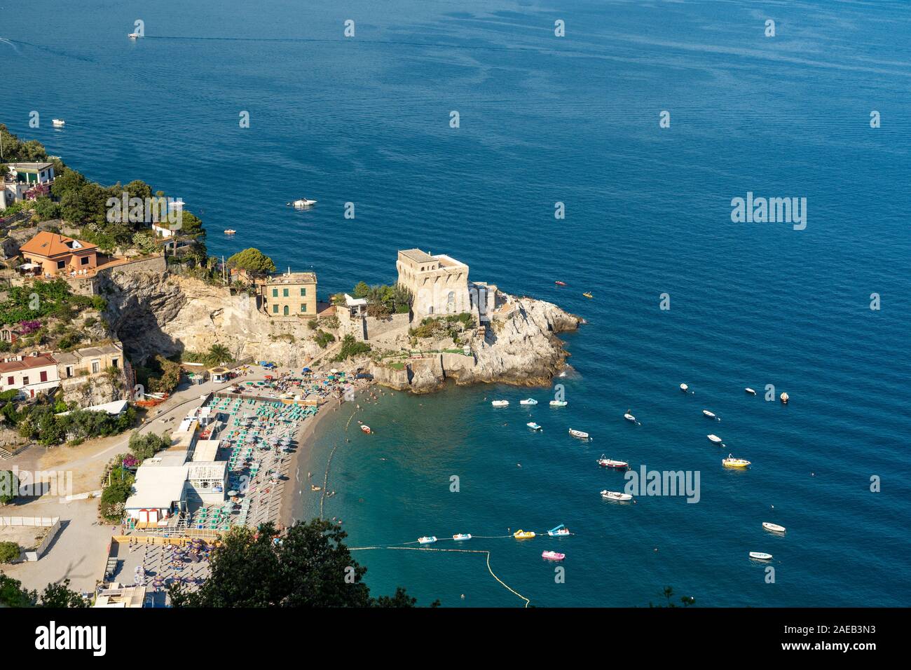 Costiera Amalfitana, Salerno, Campania, Southern Italy: the coast at summer (July). Erchie Stock Photo