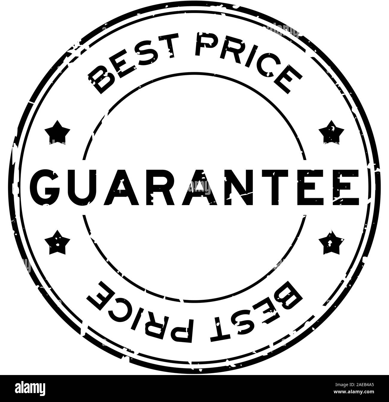 Grunge black best price guarantee word round rubber seal stamp on white background Stock Vector
