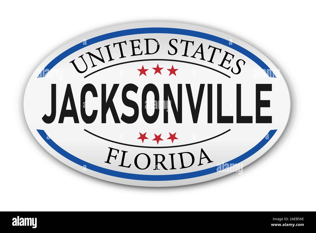 Jacksonville Florida Stamp Design Vector Art Tourism Souvenir Round