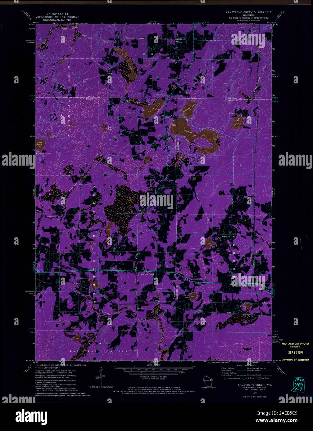 WI Armstrong Creek 500063 1972 24000 Inverted Restoration Stock Photo Alamy