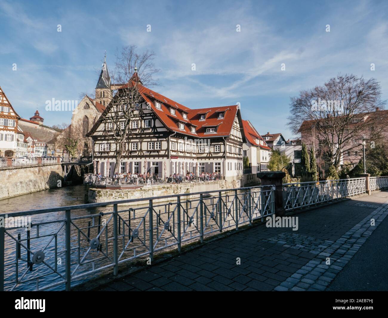 Old traditional and medieval building in Esslingen am Neckar, Germany ...