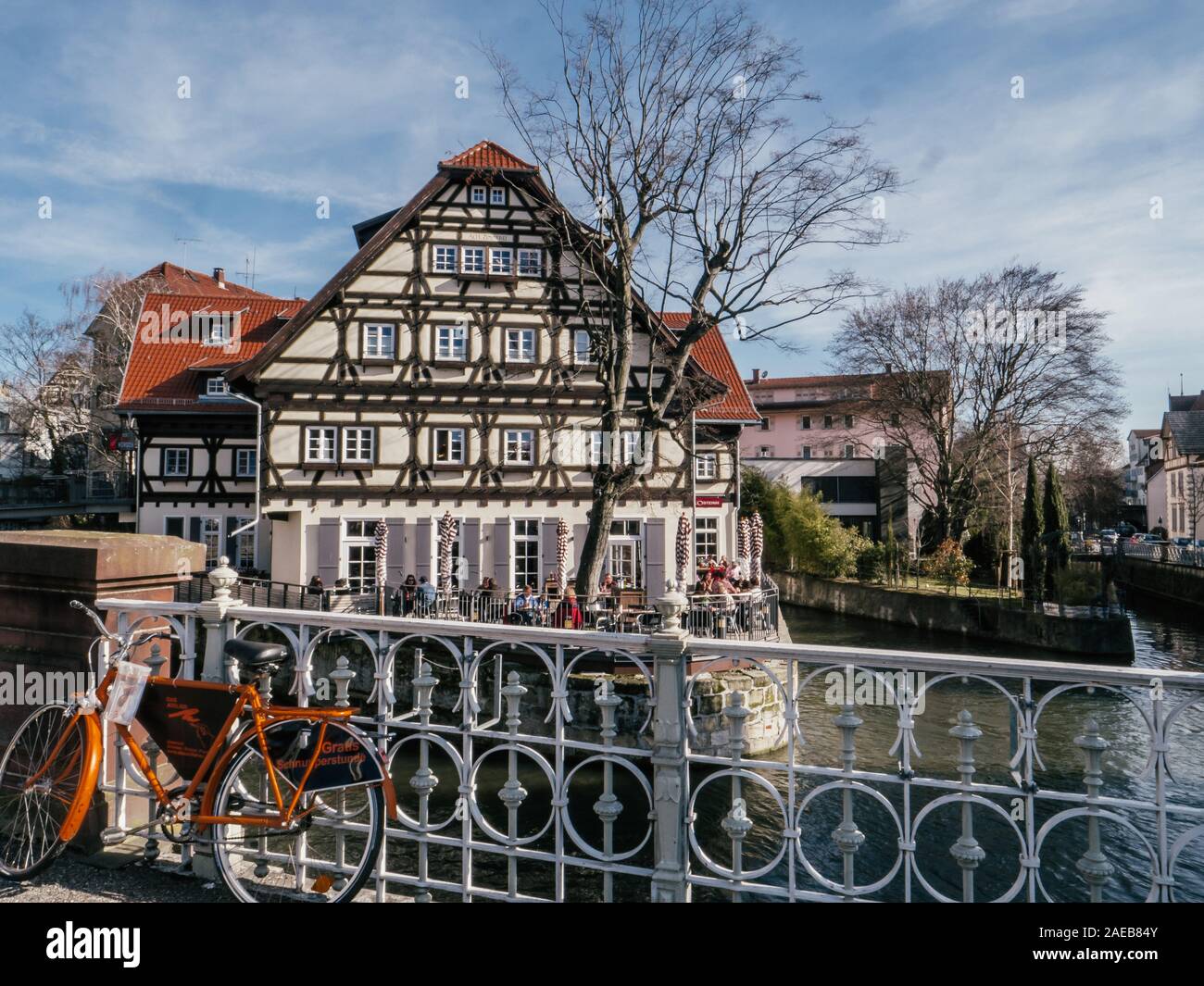 Old traditional and medieval building in Esslingen am Neckar, Germany ...