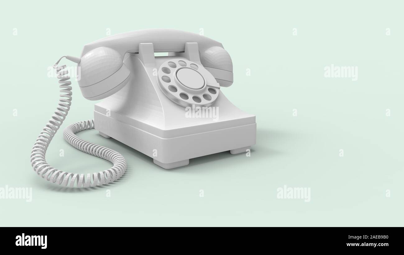 3d rendering of a vintage phone isolated on a studio background Stock ...