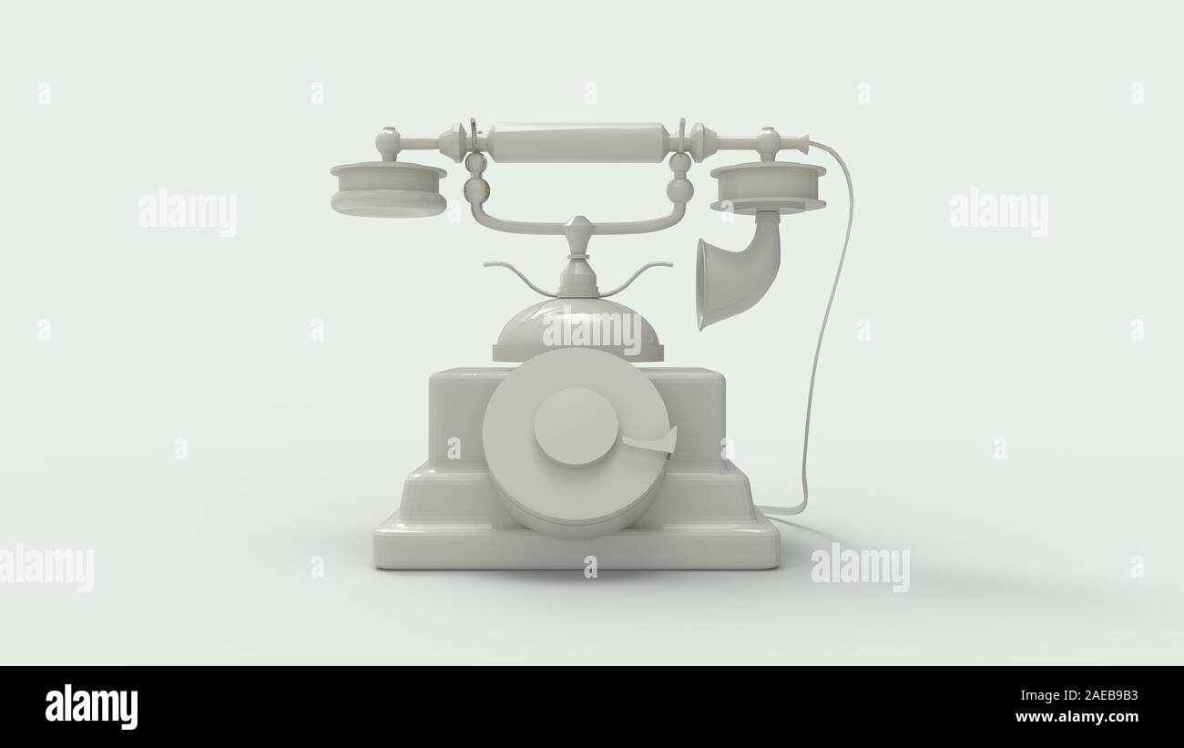 3d rendering of a vintage phone isolated on a studio background Stock ...