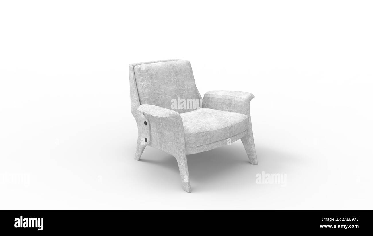 3d rendering of a white design chair isolated in studio background Stock  Photo - Alamy