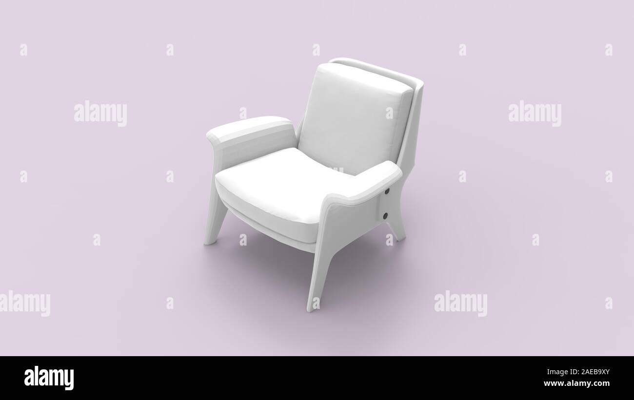 3d rendering of a white design chair isolated in studio background ...