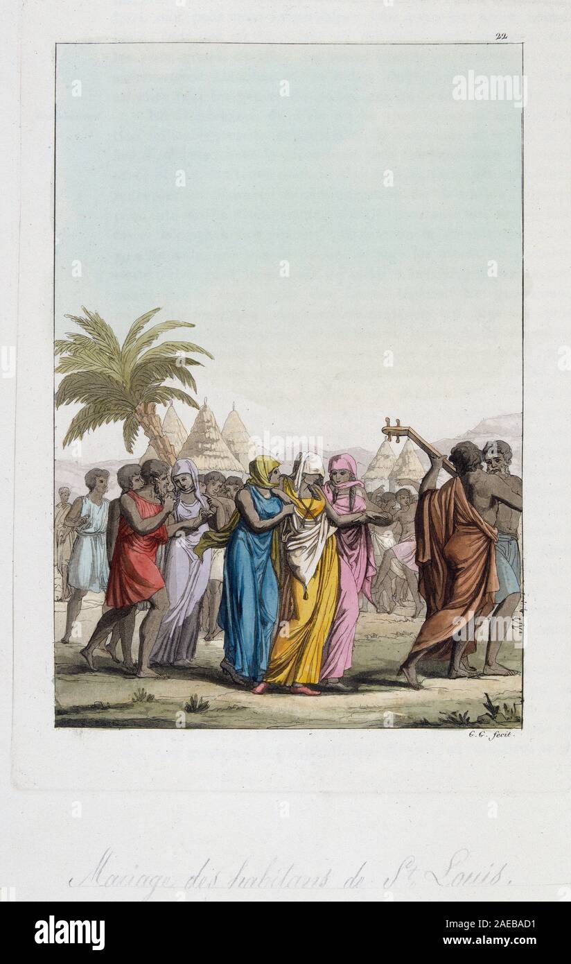 Mariage a Saint Louis du Senegal - in "Le costume ancien et moderne" par  Ferrario, ed Milan, 1819-20 © Stock Photo - Alamy